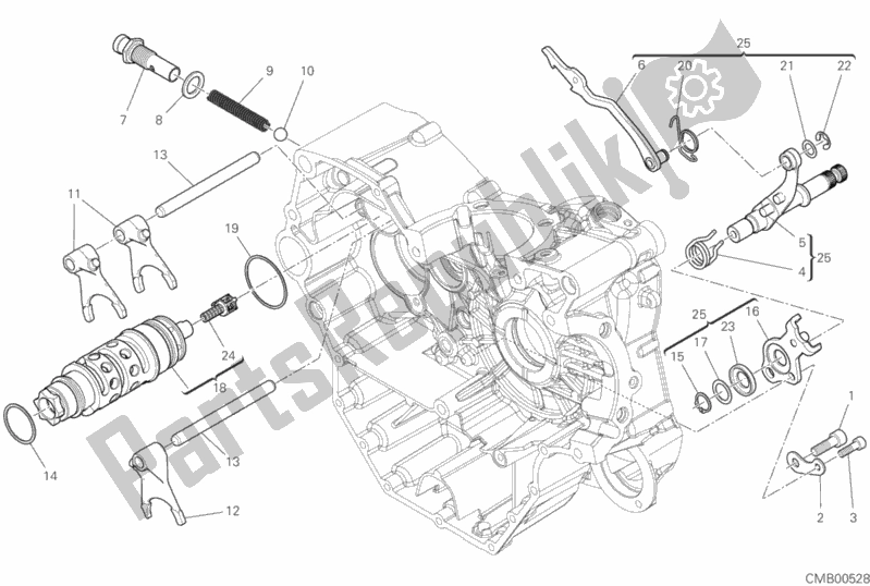 All parts for the Shift Cam - Fork of the Ducati Hypermotard 950 USA 2019